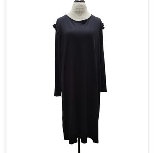 Old Navy Black Knit Ruffle Cap Long Sleeve Dress Size 3X NWT